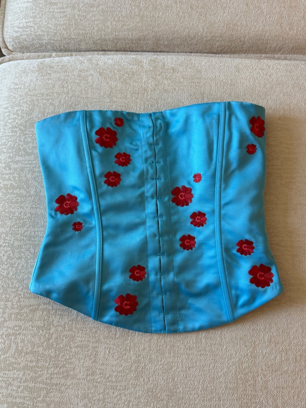 White Fox Boutique Bright Turquoise Strapless Top